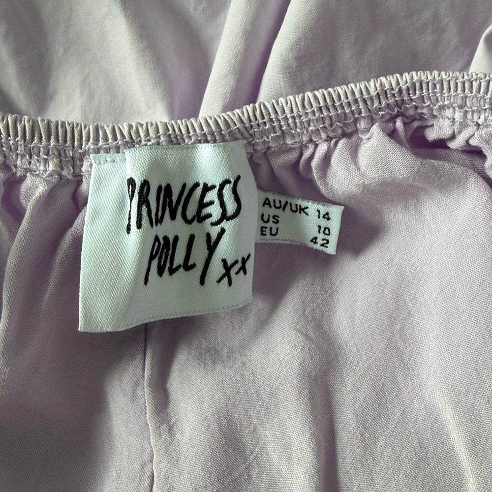 Princess Polly Lilac Tiered Mini Dress V-Neck SZ 10 - Picture 4 of 9